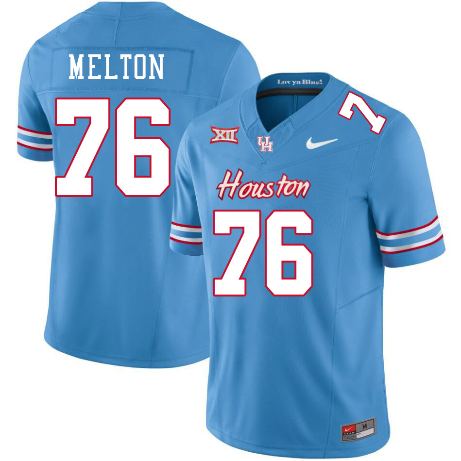 Men #76 Cedric Melton Houston Cougars College Football Jerseys Stitched-Oilers